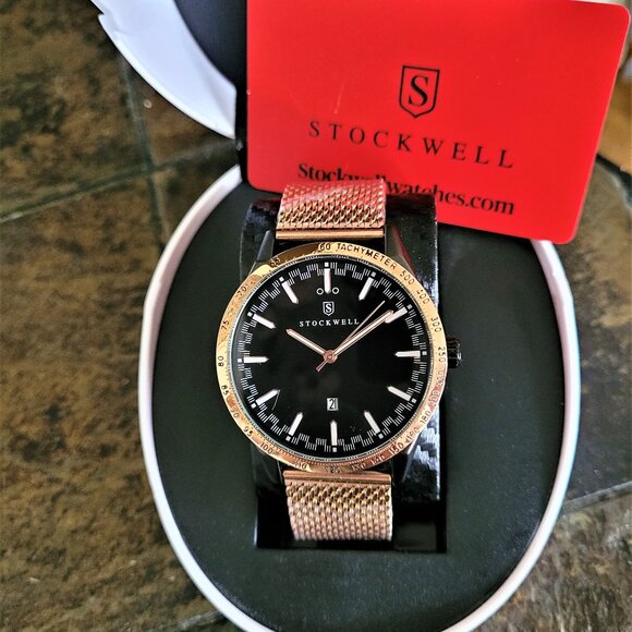 Stockwell Men's ST470 Limited Edition Sports Gold Mesh Watch - Picture 5 of 7